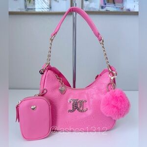 Juicy Couture Pink Handbag and Pouch Set